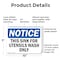 Signmission This Sink For Utensil Wash Only, 10 in W x Rectangle, Plastic OS-2PACK-NS-P-710-L-16709 - alternate 7